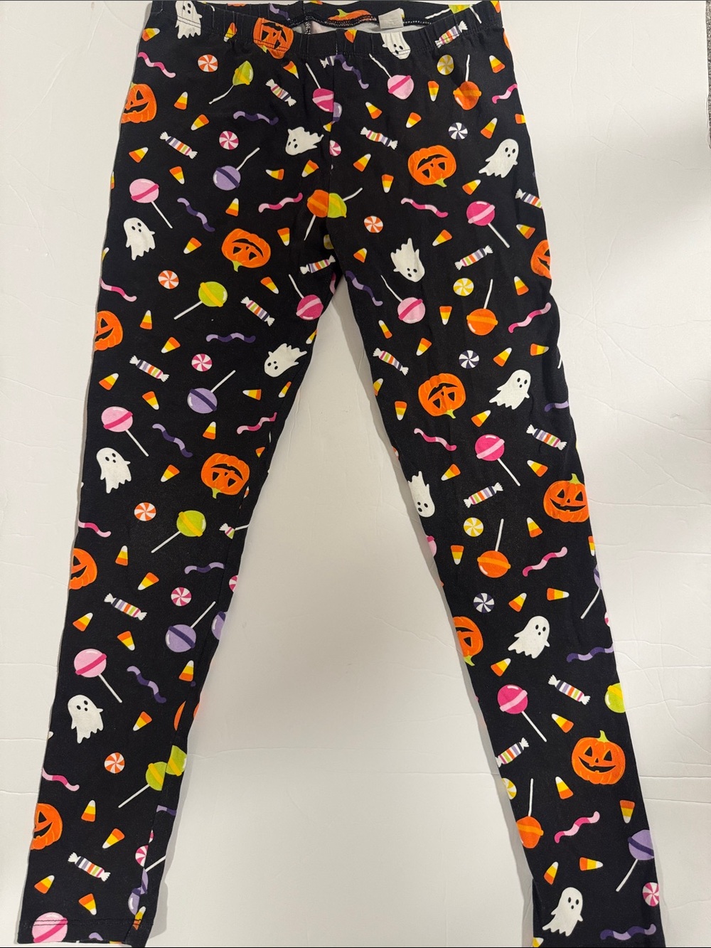 The Children's Place Black Halloween Candy & Pumpkin Print Leggings